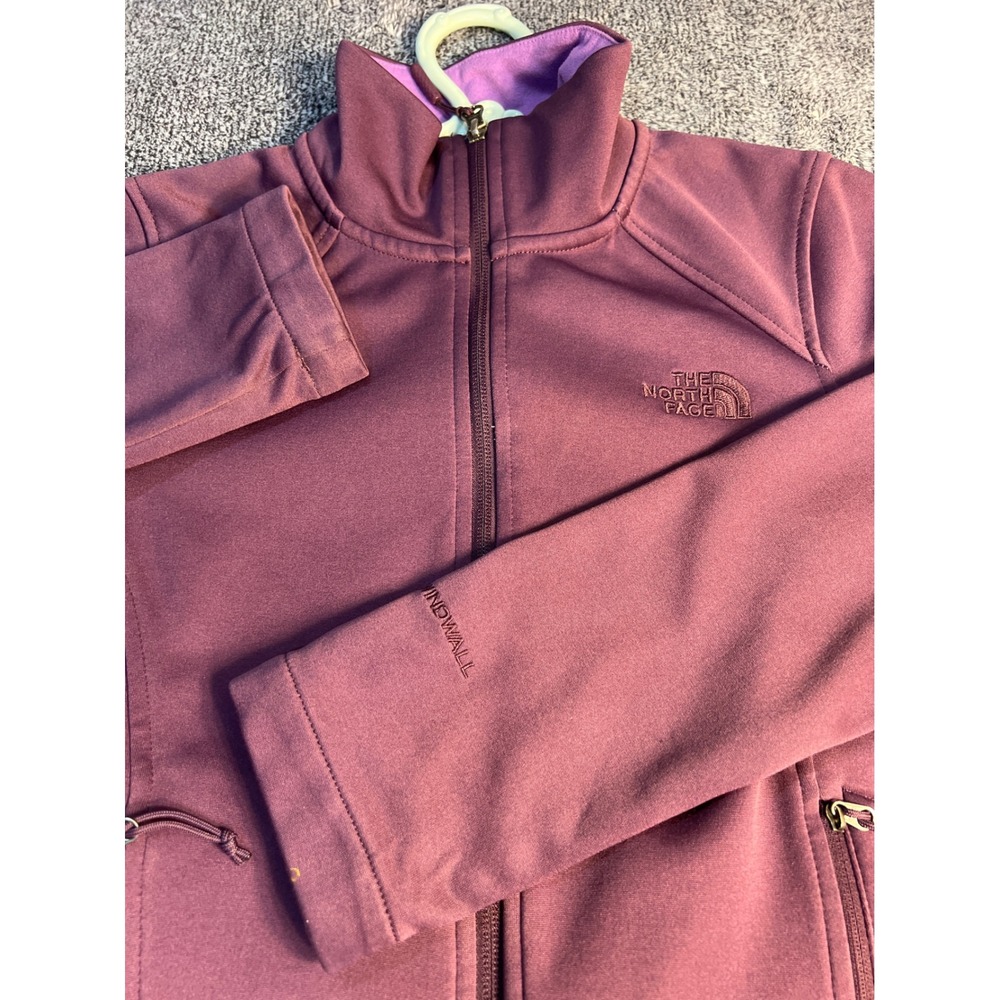The North Face WindWall Softshell Jacket Womens XS Plum Purple Full Zip Fleece